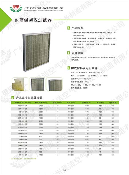 GT耐高温粗效过滤器应用与耐高温冠军999策略手机版官网设计特点