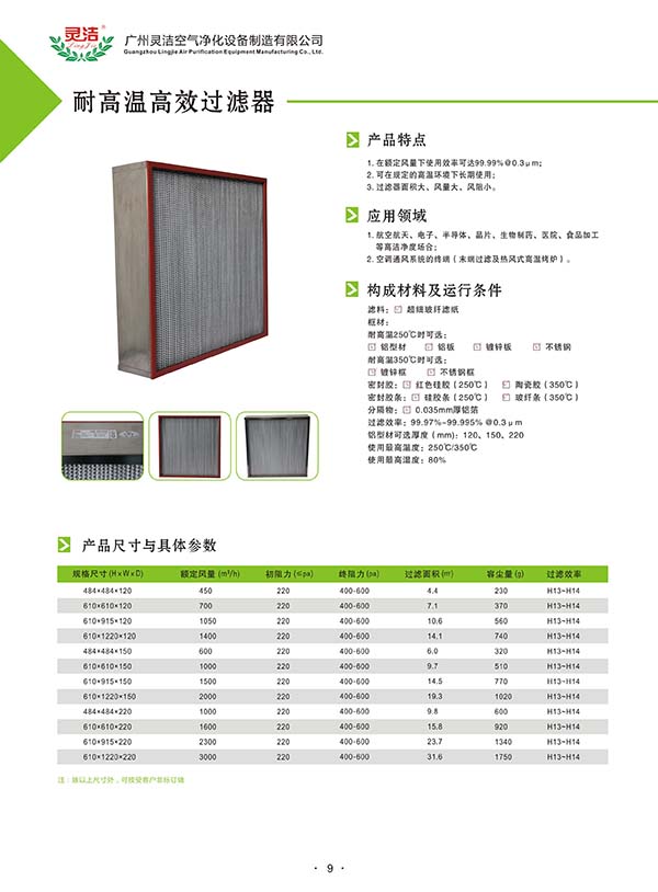 铝隔板高效过滤器使用隔板式设计特点 铝隔板高效过滤器使用隔板式设计特点