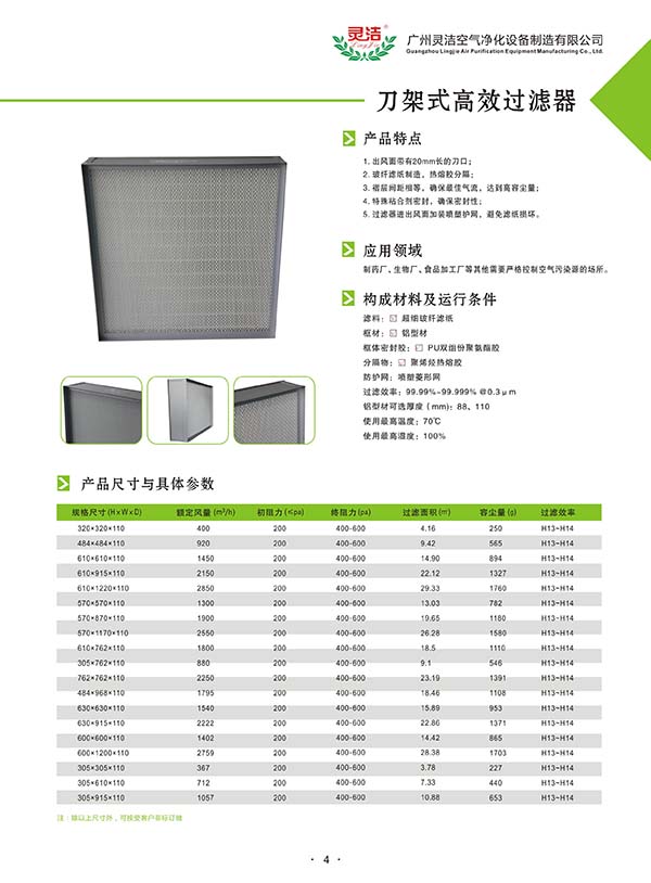 刀架式高效过滤器 刀架式高效过滤器