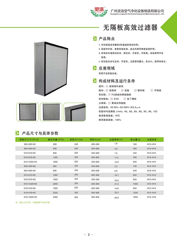 万级/百级/千级洁净棚高效过滤器 万级/百级/千级洁净棚高效过滤器